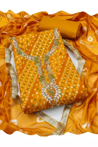 Yellow color smart and designer jam cotton salwar kameez