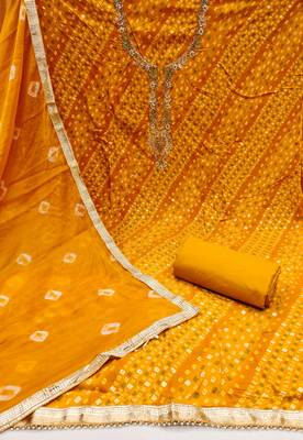 Yellow color smart and designer jam cotton salwar kameez 3