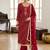 Red color smart and designer jam cotton salwar kameez