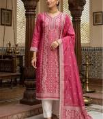 Pink color smart and ethnic bnarasi cotton salwar kameez