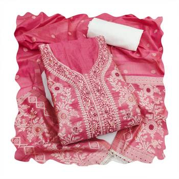Pink color smart and ethnic bnarasi cotton salwar kameez 2