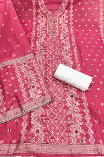 Pink color smart and ethnic bnarasi cotton salwar kameez