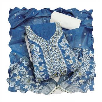 Blue color smart and ethnic bnarasi cotton salwar kameez 2