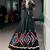 Black Marble Fabric Navratri Lehenga Choli Set with Tunic