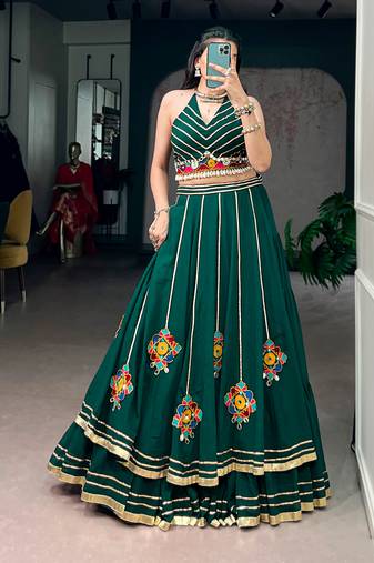 Navratri Special Gamthi Work Lehenga with Blouse