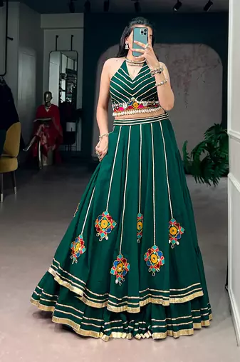 Navratri Special Gamthi Work Lehenga with Blouse