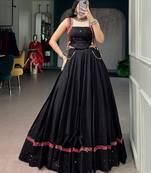 Premium Black Pure Cotton Mirror Work Lehenga with Kutchi Lace & Handmade Tassels