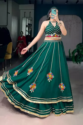 Navratri Special Gamthi Work Lehenga with Blouse
