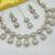 White necklace set with earrings & maang tikka | kundan & agate stone | lekar gold plating