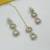 White necklace set with earrings & maang tikka | kundan & agate stone | lekar gold plating
