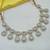 White necklace set with earrings & maang tikka | kundan & agate stone | lekar gold plating