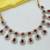 Maroon necklace set with earrings & maang tikka | kundan & agate stone | lekar gold plating
