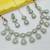 Pista necklace set with earrings & maang tikka | kundan & agate stone | lekar gold plating