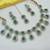 Green necklace set with earrings & maang tikka | kundan & agate stone | lekar gold plating