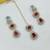 Maroon green necklace set with earrings & maang tikka | kundan & agate stone | lekar gold plating