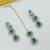 Green necklace set with earrings & maang tikka | kundan & agate stone | lekar gold plating