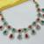 Maroon green necklace set with earrings & maang tikka | kundan & agate stone | lekar gold plating