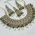 Green color necklace set with earrings & maang tikka | kundan and agate stone | antique gold plating