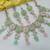 Pink pista set with earrings & maang tikka | kundan & agate stone | lekar gold plating