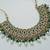 Green color necklace set with earrings & maang tikka | kundan and agate stone | antique gold plating