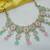 Pink pista set with earrings & maang tikka | kundan & agate stone | lekar gold plating