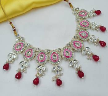 Rani set with earrings & maang tikka | kundan & agate stone | lekar gold plating 3