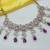 Purple green set with earrings & maang tikka | kundan & agate stone | lekar gold plating