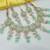 Pista necklace set with earrings & maang tikka | kundan & agate stone | lekar gold plating