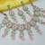 Pink necklace set with earrings & maang tikka | kundan & agate stone | lekar gold plating