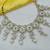 White necklace set with earrings & maang tikka | kundan & agate stone | lekar gold plating