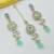 Pista necklace set with earrings & maang tikka | kundan & agate stone | lekar gold plating