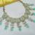 Pista necklace set with earrings & maang tikka | kundan & agate stone | lekar gold plating