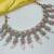 Beby pink color necklace set with earrings & maang tikka | kundan & agate stone | lekar gold plating