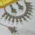 Pink pista color necklace set with earrings & maang tikka | kundan & agate stone | lekar gold plating