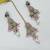 Beby pink color necklace set with earrings & maang tikka | kundan & agate stone | lekar gold plating