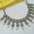 Pink pista color necklace set with earrings & maang tikka | kundan & agate stone | lekar gold plating