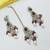 Majanta color necklace set with earrings & maang tikka | kundan & agate stone | lekar gold plating