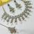White color necklace set with earrings & maang tikka | kundan & agate stone | lekar gold plating