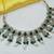 Green color necklace set with earrings & maang tikka | kundan & agate stone | lekar gold plating