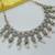 White color necklace set with earrings & maang tikka | kundan & agate stone | lekar gold plating