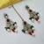 Maroon green color necklace set with earrings & maang tikka | kundan & agate stone | lekar gold plating