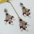 Maroon color necklace set with earrings & maang tikka | kundan & agate stone | lekar gold plating