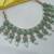 Pista color necklace set with earrings & maang tikka | kundan & agate stone | lekar gold plating