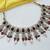 Maroon color necklace set with earrings & maang tikka | kundan & agate stone | lekar gold plating