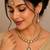 Light cyan (lct) color necklace set with earrings & maang tikka | kundan and agate stone | antique gold plating
