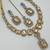 Light cyan (lct) color necklace set with earrings & maang tikka | kundan and agate stone | antique gold plating