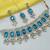 Firoja color necklace set with earrings & maang tikka | kundan & agate stone | lekar gold plating