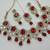 Maroon color necklace set with earrings & maang tikka | kundan & agate stone | lekar gold plating