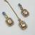 Light cyan (lct) color necklace set with earrings & maang tikka | kundan and agate stone | antique gold plating
