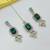 green color necklace set with earrings & maang tikka | kundan & agate stone | lekar gold plating